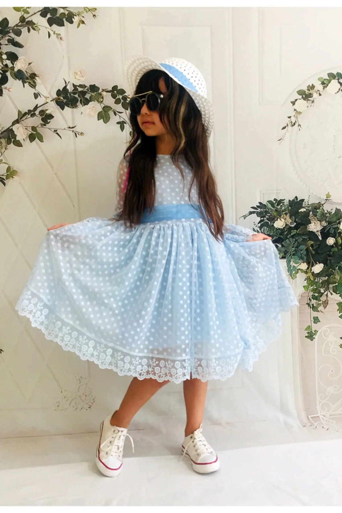 With Hat Gift,Guipure, Princess Model Girl Dress,Birthday Baby Girl Dr – puresunlady
