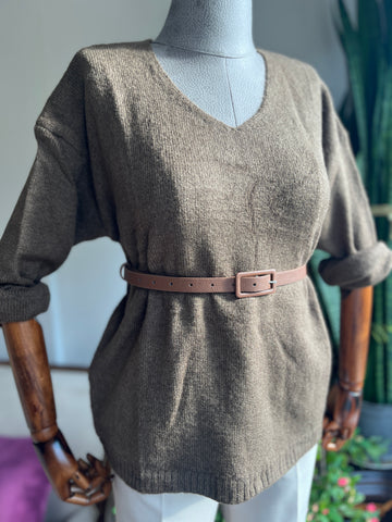 Women's Cozy V-Neck Soft Knit Sweater - Stylish and Warm for Everyday Comfort