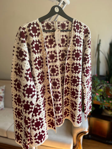 Women's Crocheted Flower Pattern Jacket - Stylish Boho Chic Outerwear