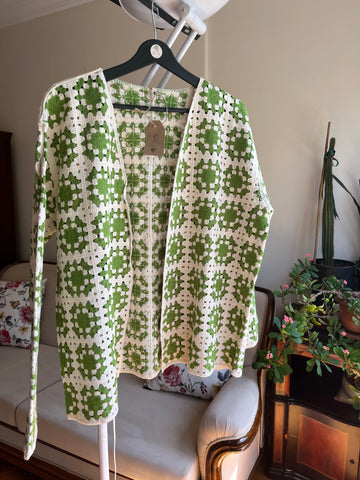 Women's Crocheted Flower Pattern Jacket - Stylish Boho Chic Outerwear