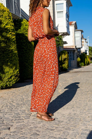 Boho Dress,Maxi Dress,Flower Printed Sleeveless Dress-Boho Wear Womens Dress-Attractive Casual Dress,Fall Dress