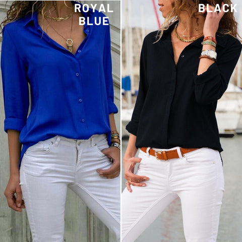 Button Up Women Shirt-Long Sleeved Top-Buttoned Shirt-Designer Women Top-Button Down Shirt-Womens Top-Casual Top- Office Blouse-Casual Top
