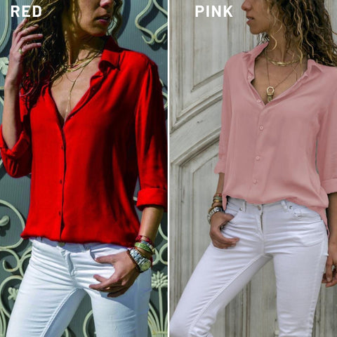 Button Up Women Shirt-Long Sleeved Top-Buttoned Shirt-Designer Women Top-Button Down Shirt-Womens Top-Casual Top- Office Blouse-Casual Top