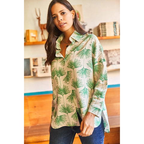 Oval Bat Oversize Linen Viscose Woman Blouse With Pocket,Vintage Blouse,Floral Pattern Blouse, Gift For Her, Collar Blouse,Boho Blouse 27