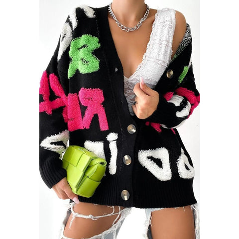 Patterned Button Detailed Colorful Vintage Knitwear Cardigan ,Crochet Cardigan,Vintage Cardigan, Gift For Her,knitted cardigan,Boho Cardigan 4