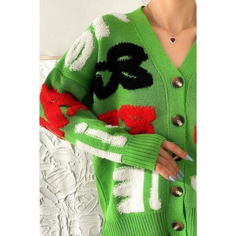 Patterned Button Detailed Colorful Vintage Knitwear Cardigan ,Crochet Cardigan,Vintage Cardigan, Gift For Her,knitted cardigan,Boho Cardigan 4