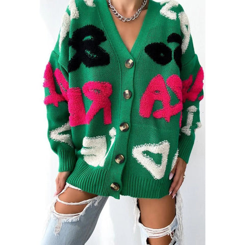 Patterned Button Detailed Colorful Vintage Knitwear Cardigan ,Crochet Cardigan,Vintage Cardigan, Gift For Her,knitted cardigan,Boho Cardigan 4