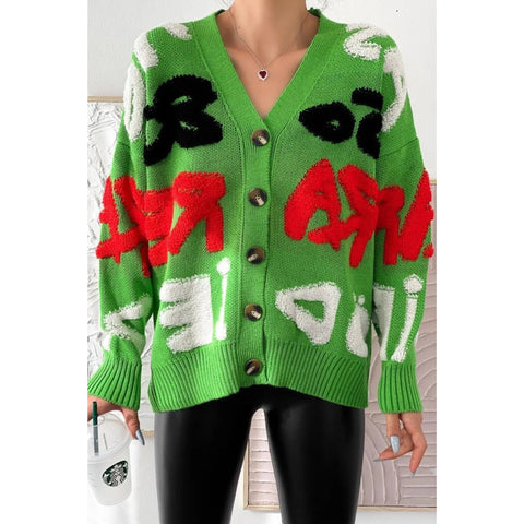 Patterned Button Detailed Colorful Vintage Knitwear Cardigan ,Crochet Cardigan,Vintage Cardigan, Gift For Her,knitted cardigan,Boho Cardigan 4