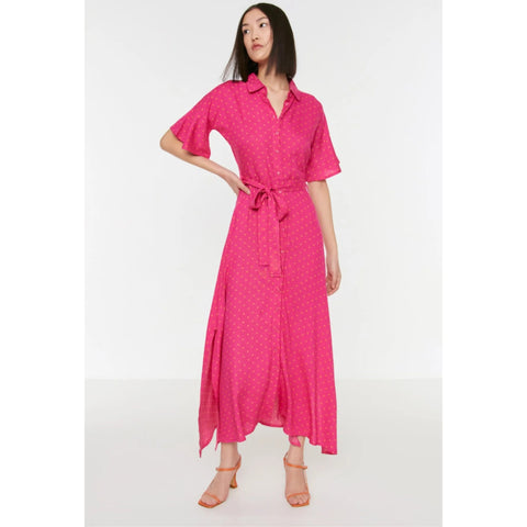 Waist Belted Bohemian Summer Woman Dress,Gift For Her,Boho Dress,Vintage Dress,Woman Linen Dress,Young Woman Dress