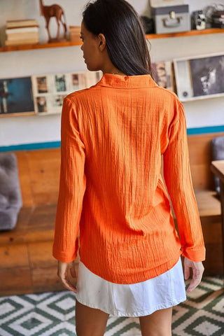 Minimalist &Affordable Jacquard Textured Women's Blouse,Button Down Shirt-Womens Top-Casual Top-Modern,Top,Women Top-Minimalist Women Blouse 13