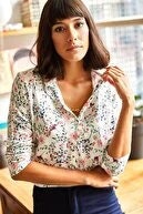 Tiny Colorful Floral Woven Viscose Shirt Blouse, Blouse Vintage, Floral Pattern Blouse,Gift For Her,Collar Blouse,Viscose Blouse,Boho Blouse 1