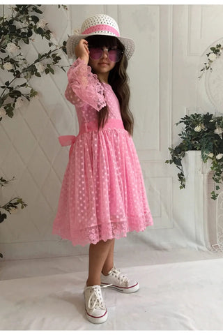 With Hat Gift,Guipure, Princess Model Girl Dress,Birthday Baby Girl Dress ,Wedding Dress,Baby Girl Princess Dress,Tulle AND Lace  Girl Dress 6