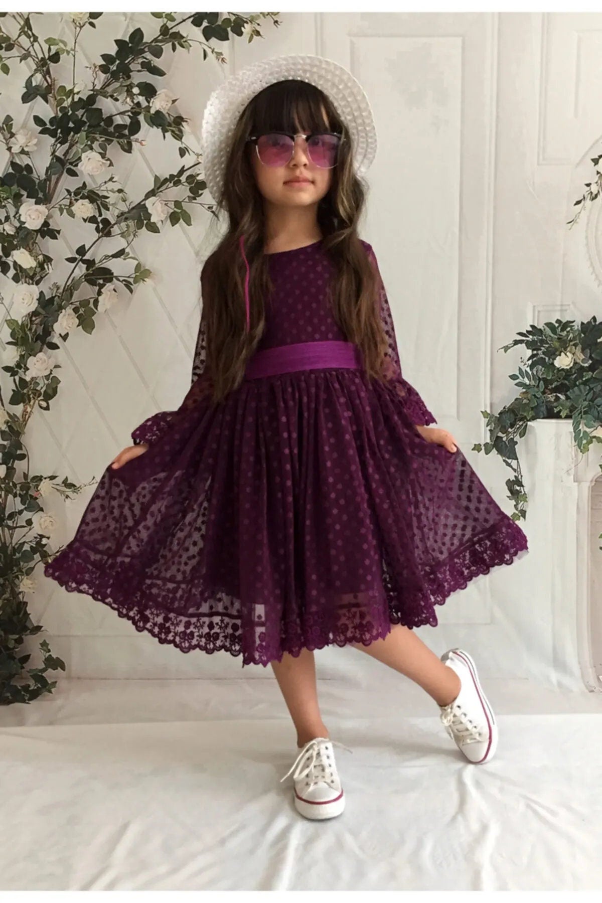 With Hat Gift,Guipure, Princess Model Girl Dress,Birthday Baby Girl Dress ,Wedding Dress,Baby Girl Princess Dress,Tulle AND Lace  Girl Dress 6