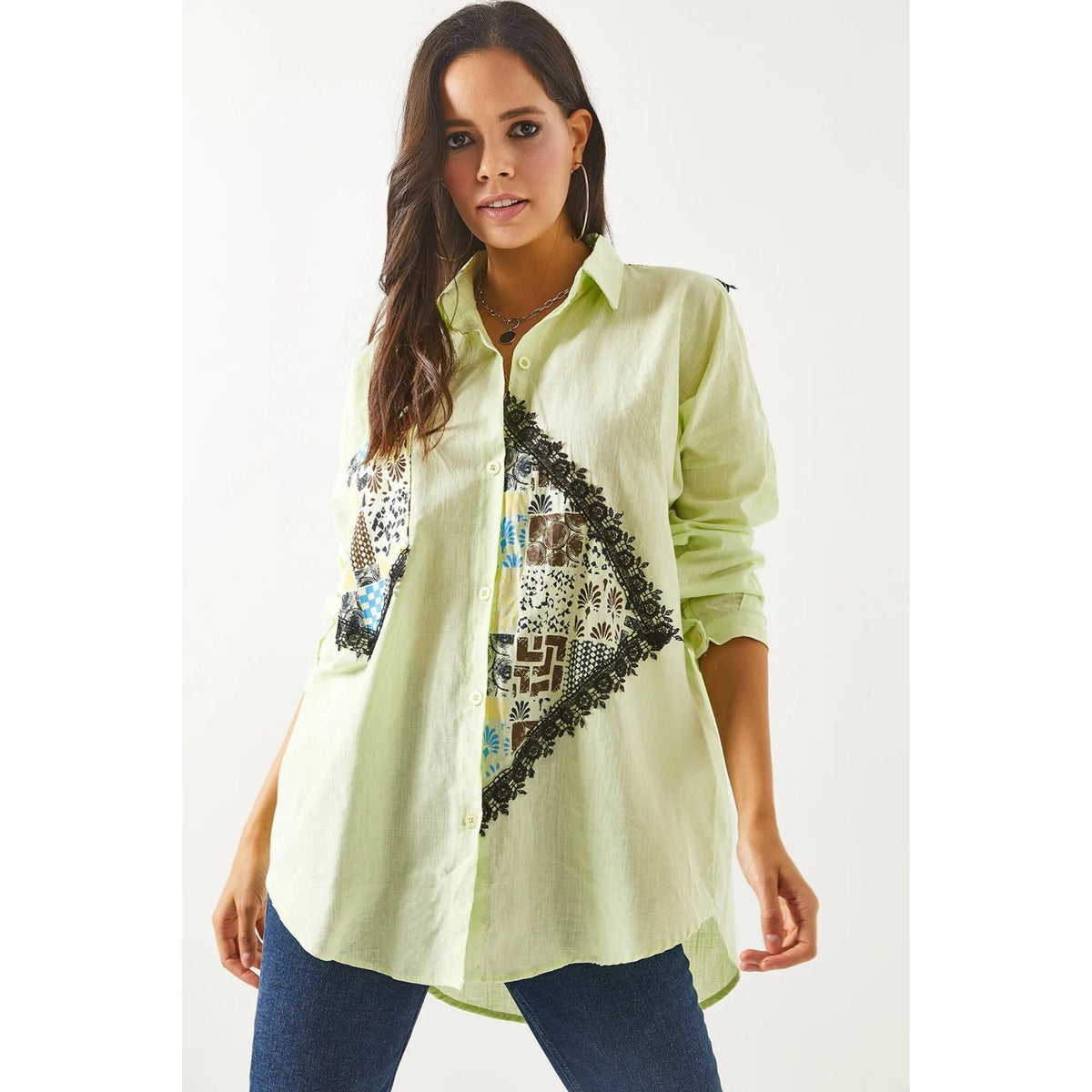 Front and Back Lace Detailed Embroidery Loose with Pockets Woven Linen Woman Blouse,Cotton Blouse,Vintage Blouse, Gift For Her,Boho Blouse 3
