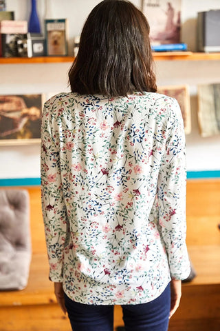 Tiny Colorful Floral Woven Viscose Shirt Blouse, Blouse Vintage, Floral Pattern Blouse,Gift For Her,Collar Blouse,Viscose Blouse,Boho Blouse 1