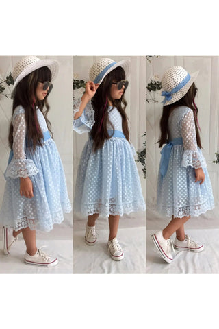 With Hat Gift,Guipure, Princess Model Girl Dress,Birthday Baby Girl Dress ,Wedding Dress,Baby Girl Princess Dress,Tulle AND Lace  Girl Dress 6