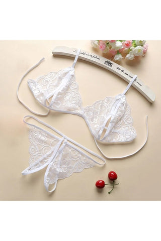 Lace Bra Embroidery Panty Lingerie Set,Lace Lingerie,Embroidery Underwear,Wedding Nightgown,Bridal Lingerie Set,Elegant Casual Underwear 2