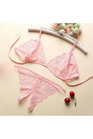 Lace Bra Embroidery Panty Lingerie Set,Lace Lingerie,Embroidery Underwear,Wedding Nightgown,Bridal Lingerie Set,Elegant Casual Underwear 2