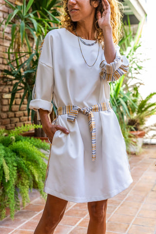 Green Self Belted Short Sleeve Midi Front Back Garnish Pocket Loose Dress,Midi Dress,Short Sleeve Dress-Boho Wear Womens Dress,Vintage Dress
