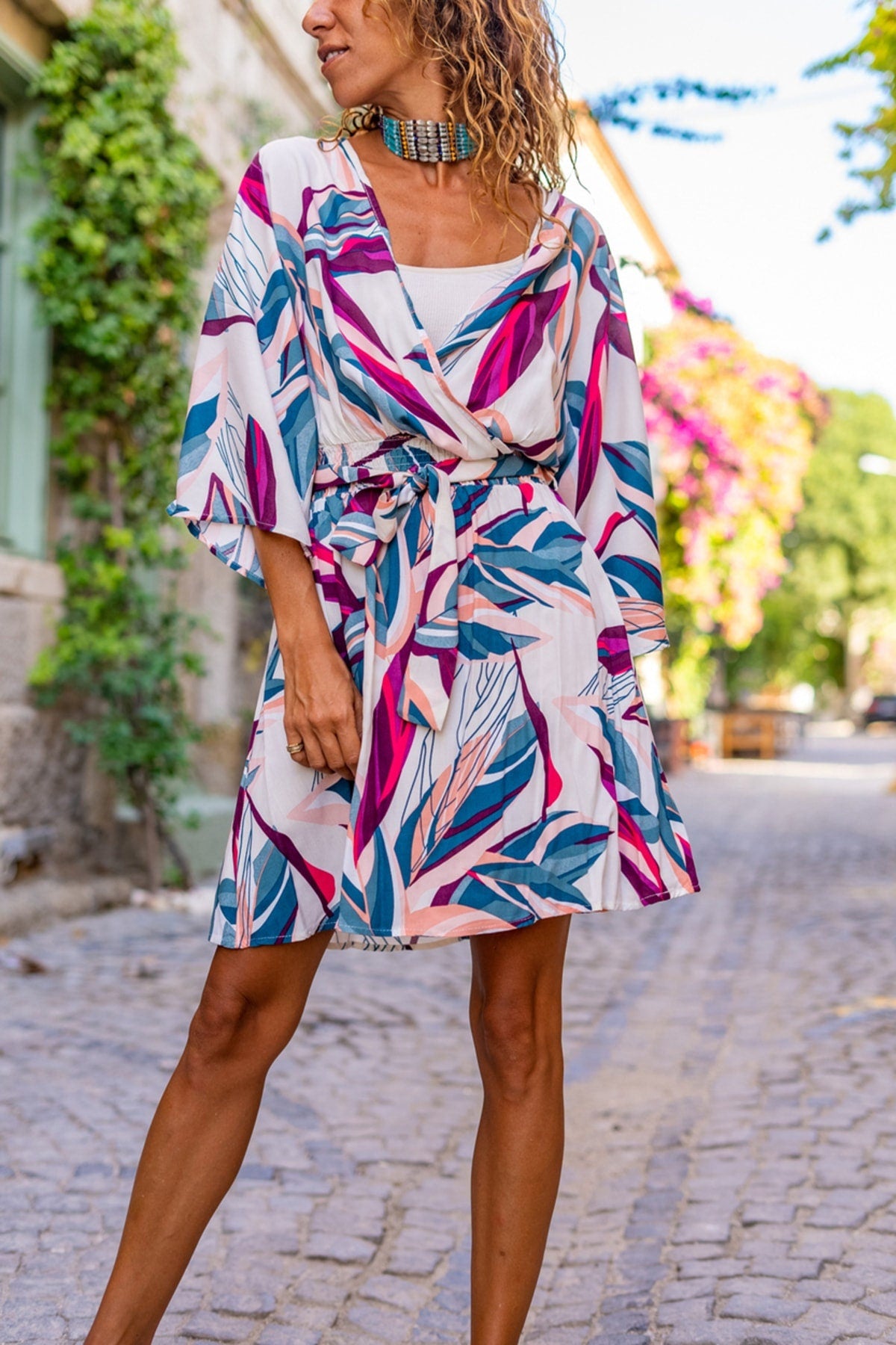 Blue Pleated Waist Double Breasted Flared Loose Cotton Dress,Safari Dr puresunlady Blue Pleated Waist Double Breasted Flared Loose Cotton Dress,Safari Dr puresunlady