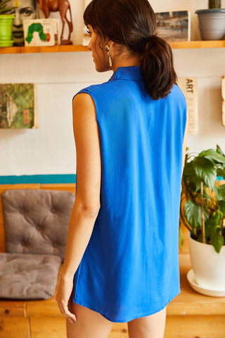 White Breathable Chic Versatile Flowy Sleeveless Top, Casual Sleeveless Boho Viscose Shirt, Elegant Feminine Blouse, Vacation Essential Top