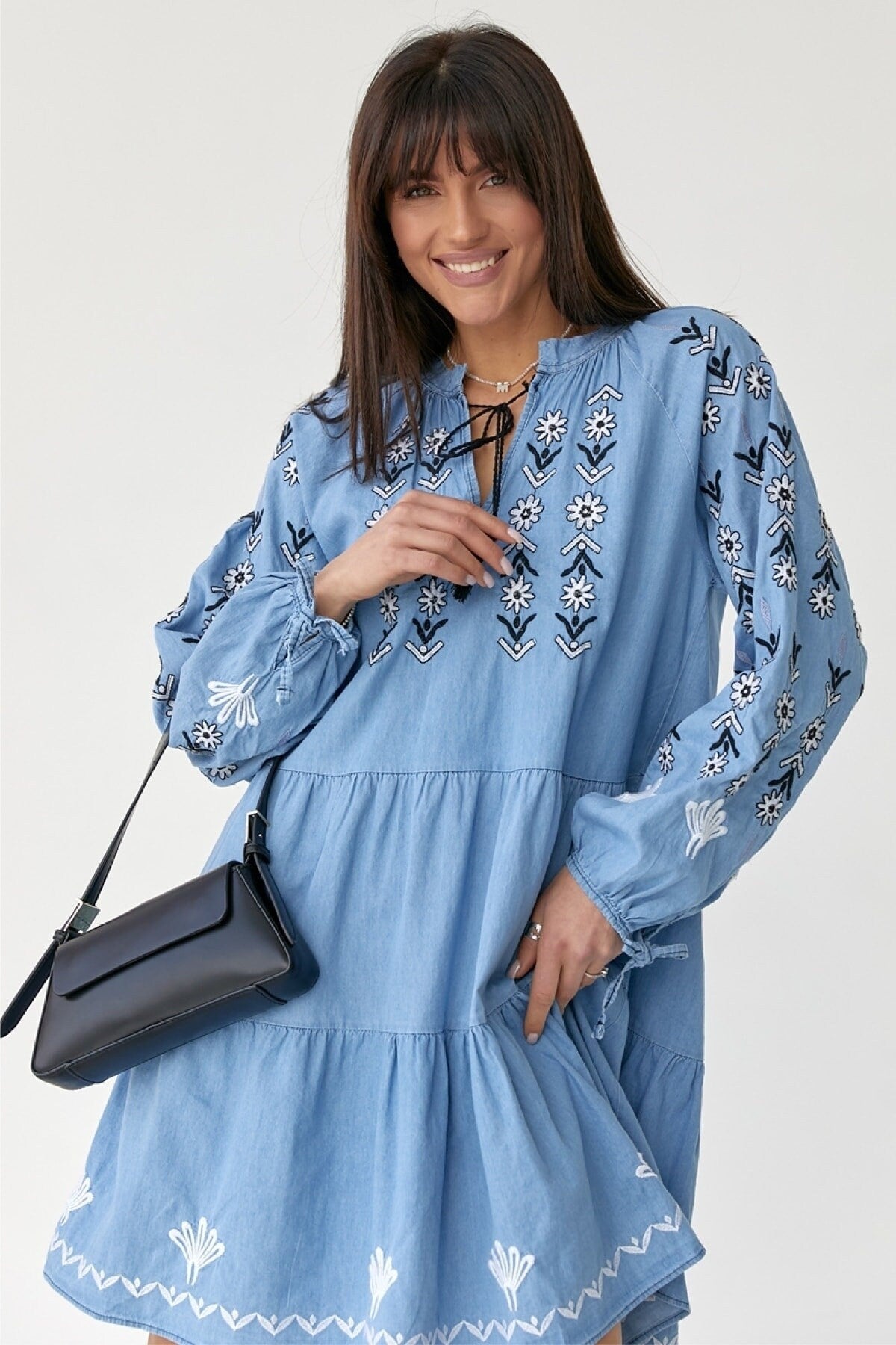 Tasseled Embroidered Dress, Tassel Trimmed Dress, Boho Beachwear, Tass puresunlady Tasseled Embroidered Dress, Tassel Trimmed Dress, Boho Beachwear, Tass puresunlady