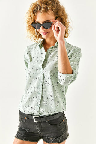 Flower Design Linen & Cotton  Boho Blouse, Minimalist Autumn Blouse, Casual Blouse, Versatile Style, Boho Chic, gift for her, vintage blouse