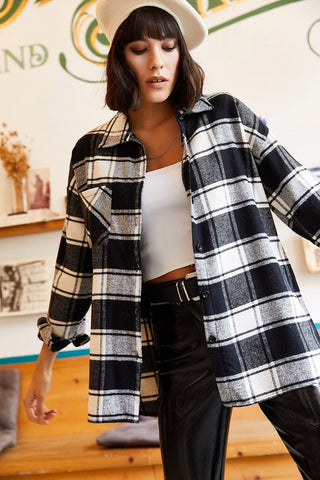 Single Pocket Thick Plaid Lumberjack Shirt,Casual Plaid, Vintage Inspired, Fall Fashion, Autumn Essential, Soft Cotton Fabric, Gift For Her