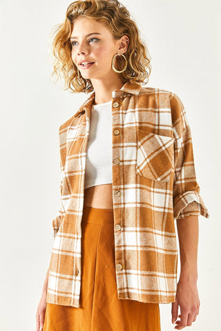Single Pocket Thick Plaid Lumberjack Shirt,Casual Plaid, Vintage Inspired, Fall Fashion, Autumn Essential, Soft Cotton Fabric, Gift For Her
