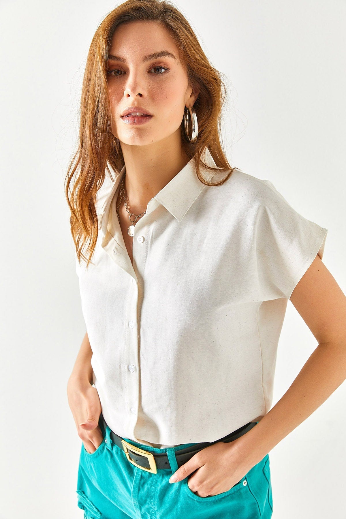 Casual Boho Style,Bat Sleeve Viscose Shirt,Flowy Summer Blouse,Bohemian Chic,Alternative Fashion,Solid Pattern Elegance Shirt,Office Top 3